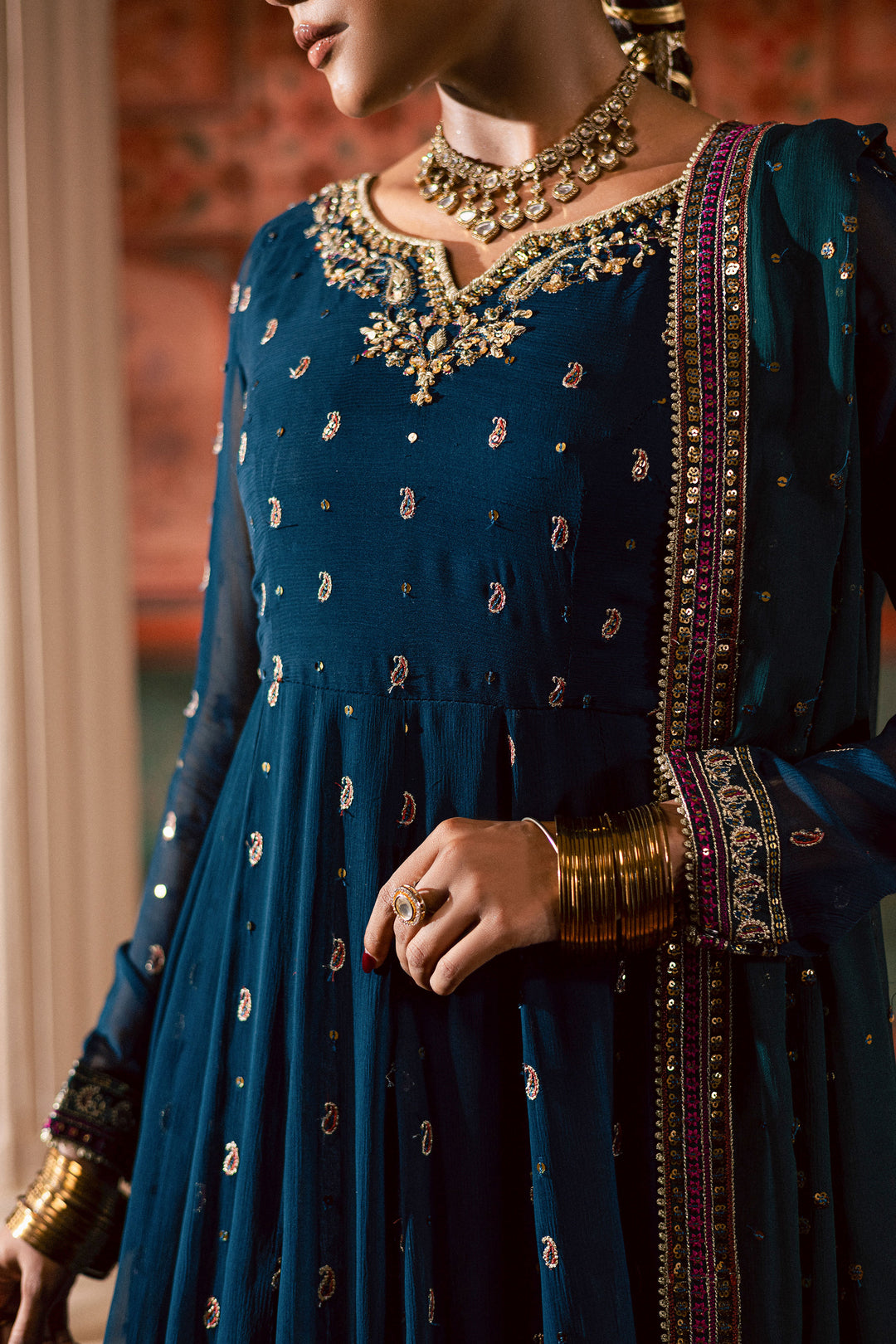 Mor Pankh 3Pc - Chiffon Wedding Frock