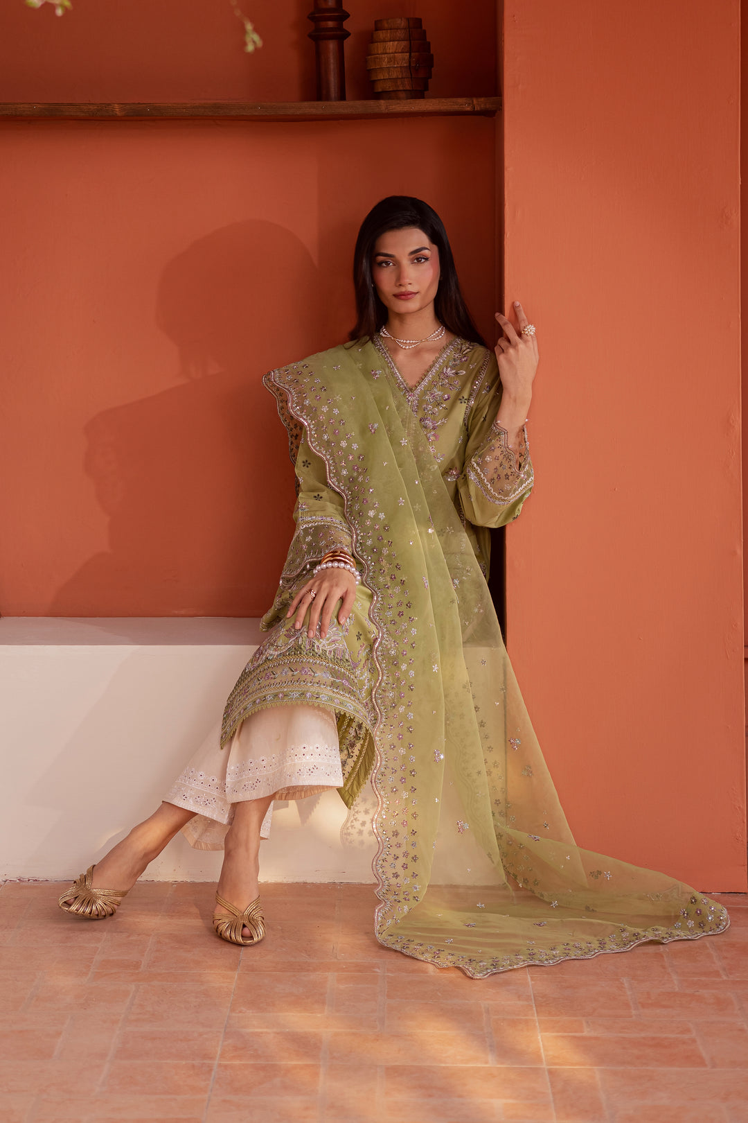 Mor Bagh 3Pc - Festive Embroidered Lawn