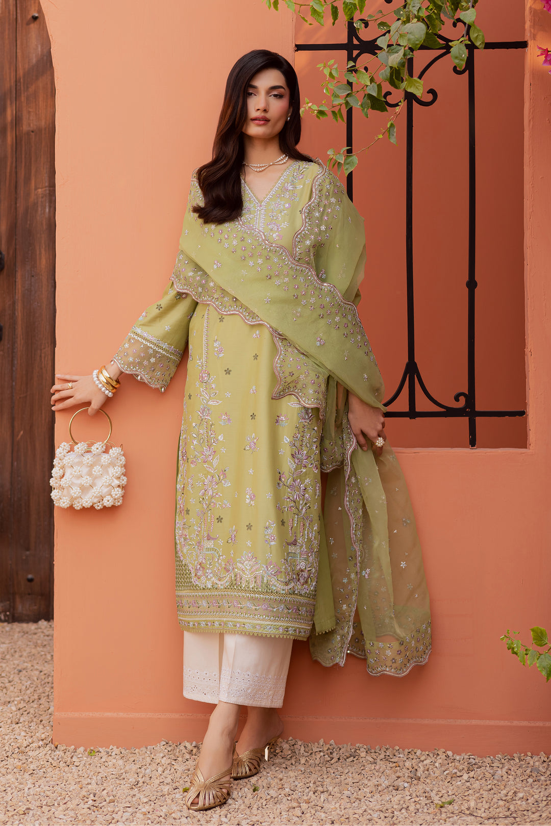 Mor Bagh 3Pc - Festive Embroidered Lawn