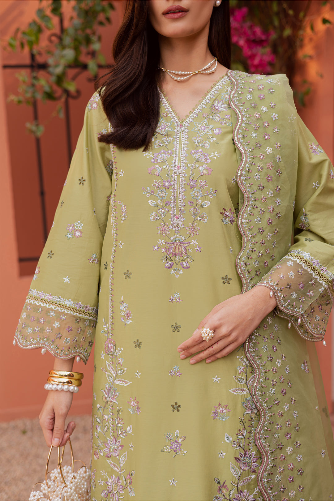 Mor Bagh 3Pc - Festive Embroidered Lawn