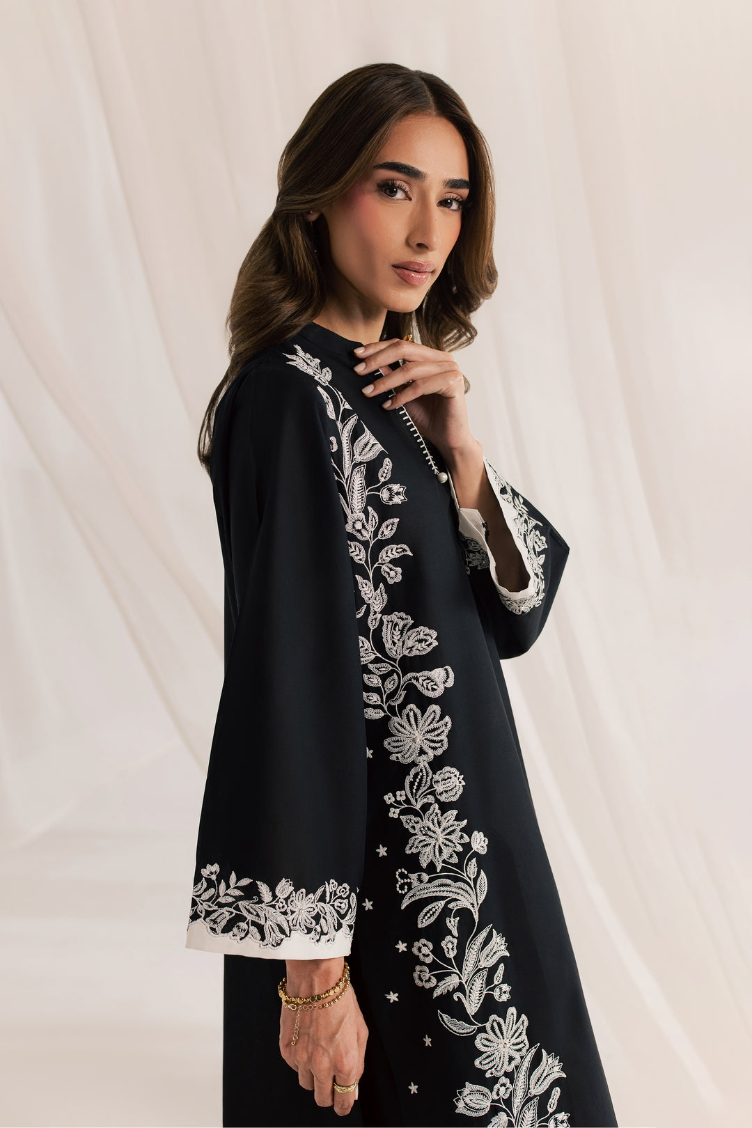 Black Hazel 2Pc - Embroidered Lawn Dress