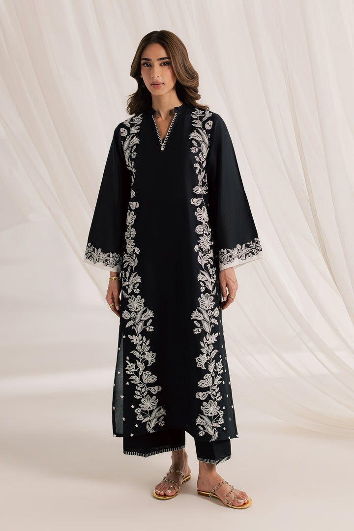 Black Hazel 2Pc - Embroidered Lawn Dress
