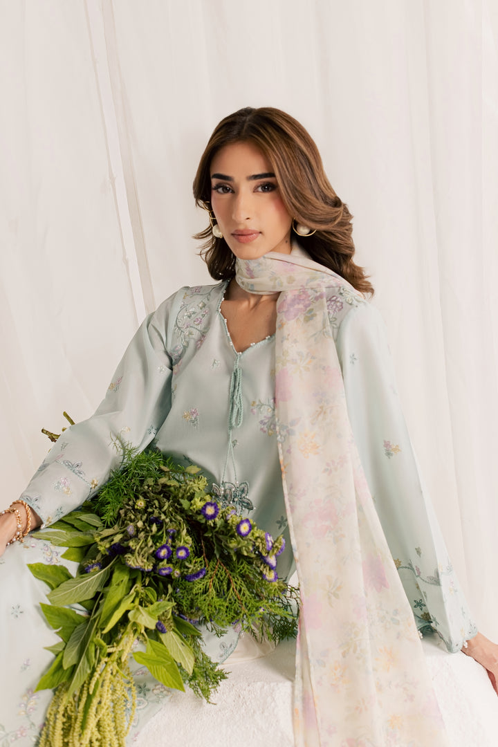 Marshmellow 3Pc - Embroidered Lawn Dress