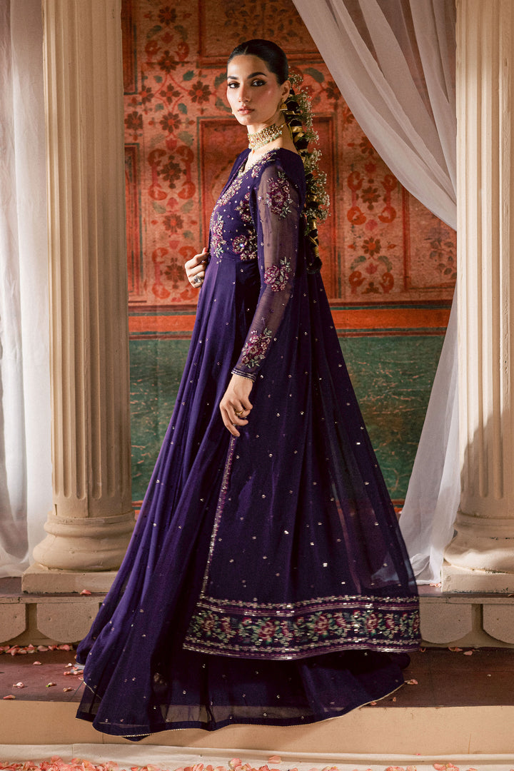 Plum Pearl 3Pc - Chiffon Wedding Frock