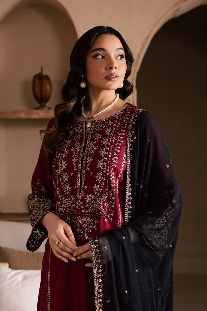 Radish 3Pc - Embroidered Khaddar Dress