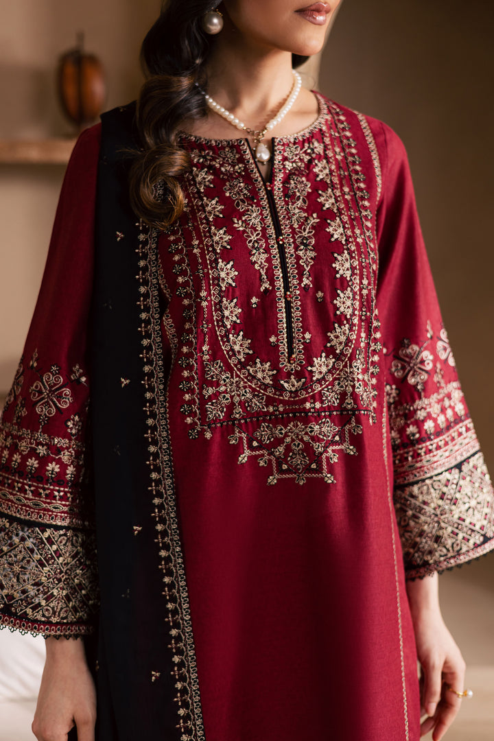 Radish 3Pc - Embroidered Khaddar Dress