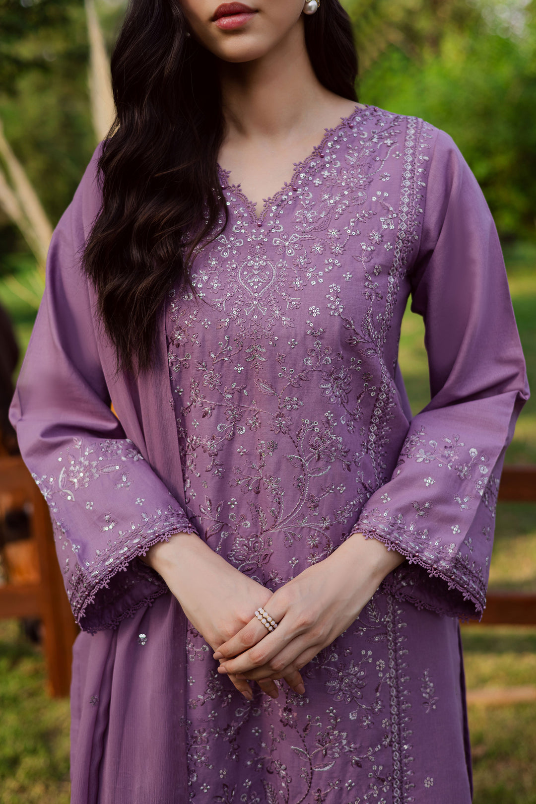 Raeven 3Pc - Embroidered Khaddar Dress