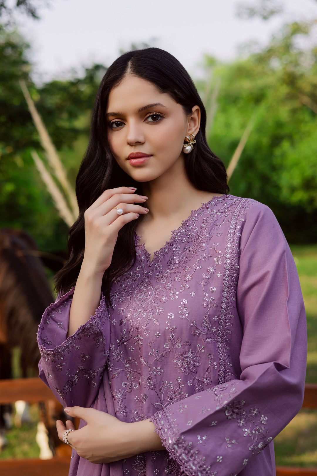 Raeven 3Pc - Embroidered Khaddar Dress