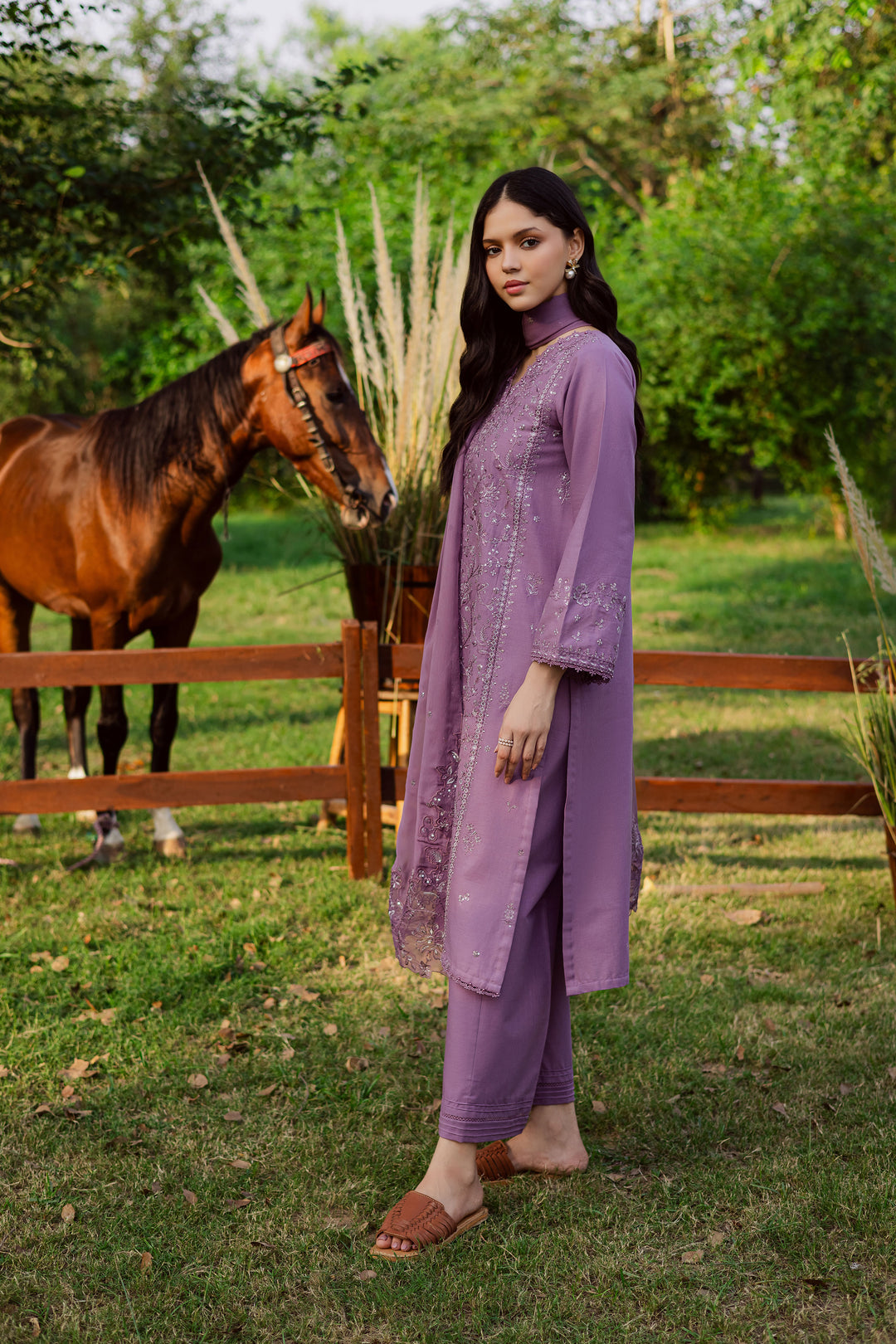 Raeven 3Pc - Embroidered Khaddar Dress