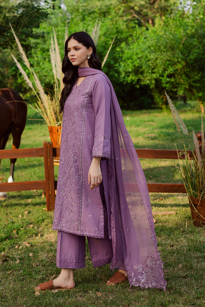 Raeven 3Pc - Embroidered Khaddar Dress