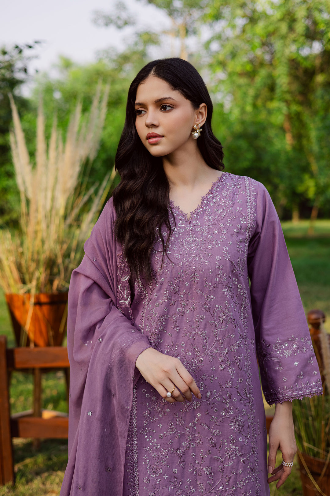 Raeven 3Pc - Embroidered Khaddar Dress