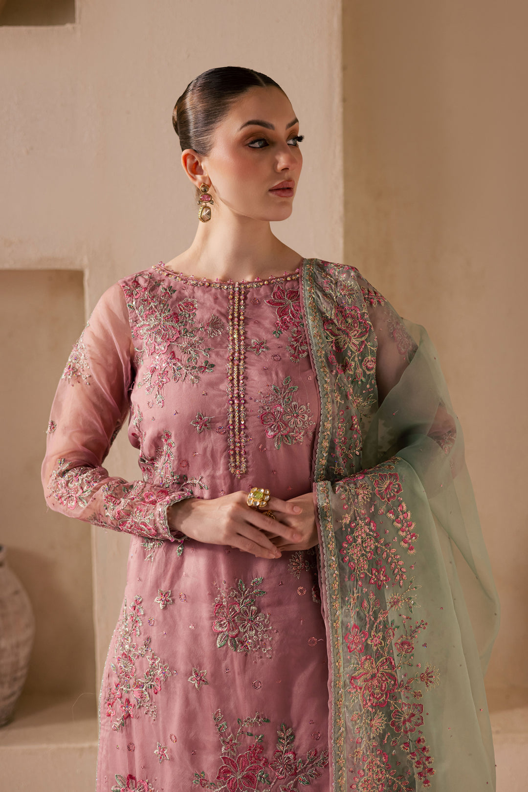Shirin 3Pc - Embroidered Luxe Pret