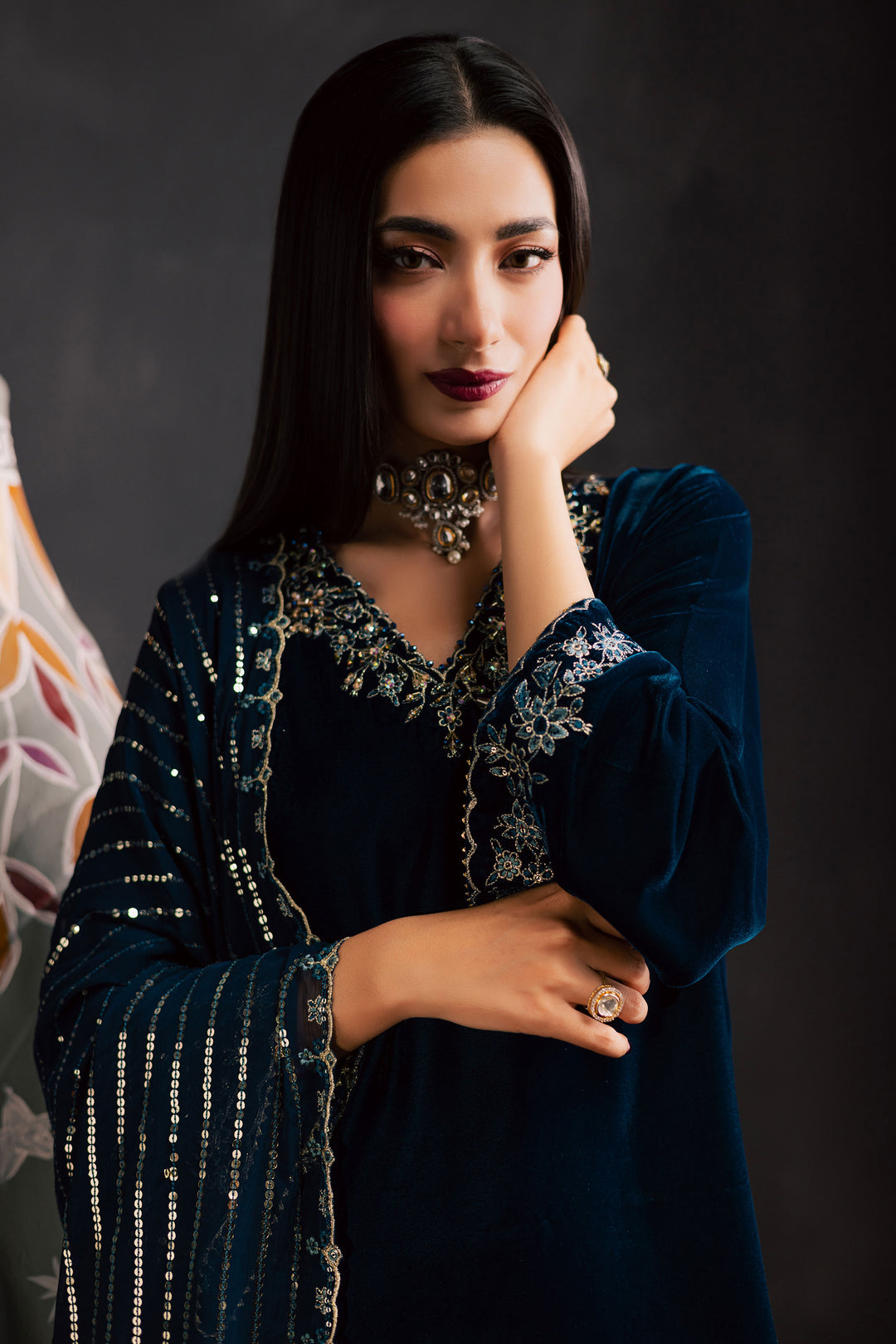 Taana Bana 3Pc - Velvet Luxe Pret