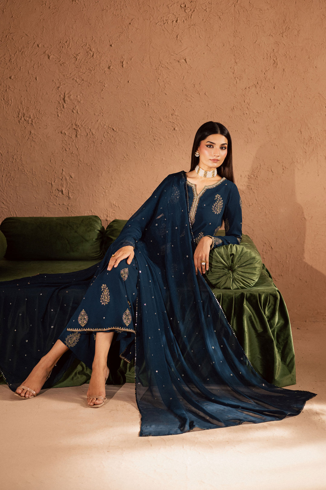 Teal Oasis 3Pc- Festive Luxe Pret