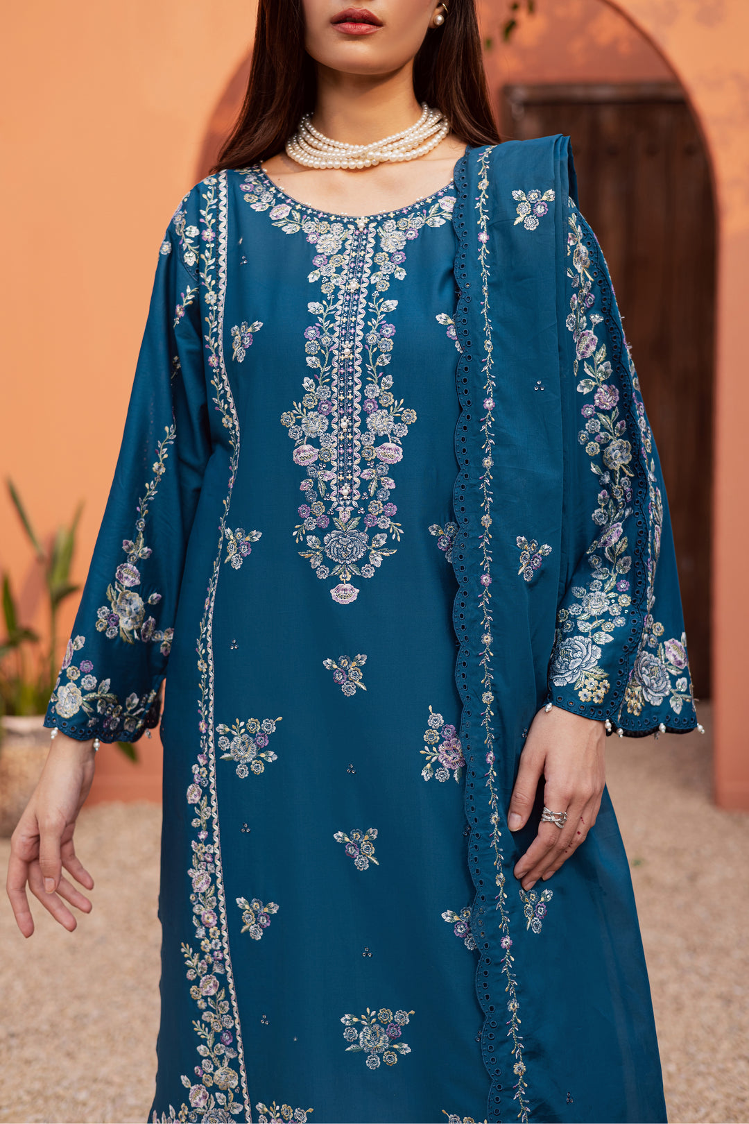 Twilight Bloom 3Pc - Festive Embroidered Lawn