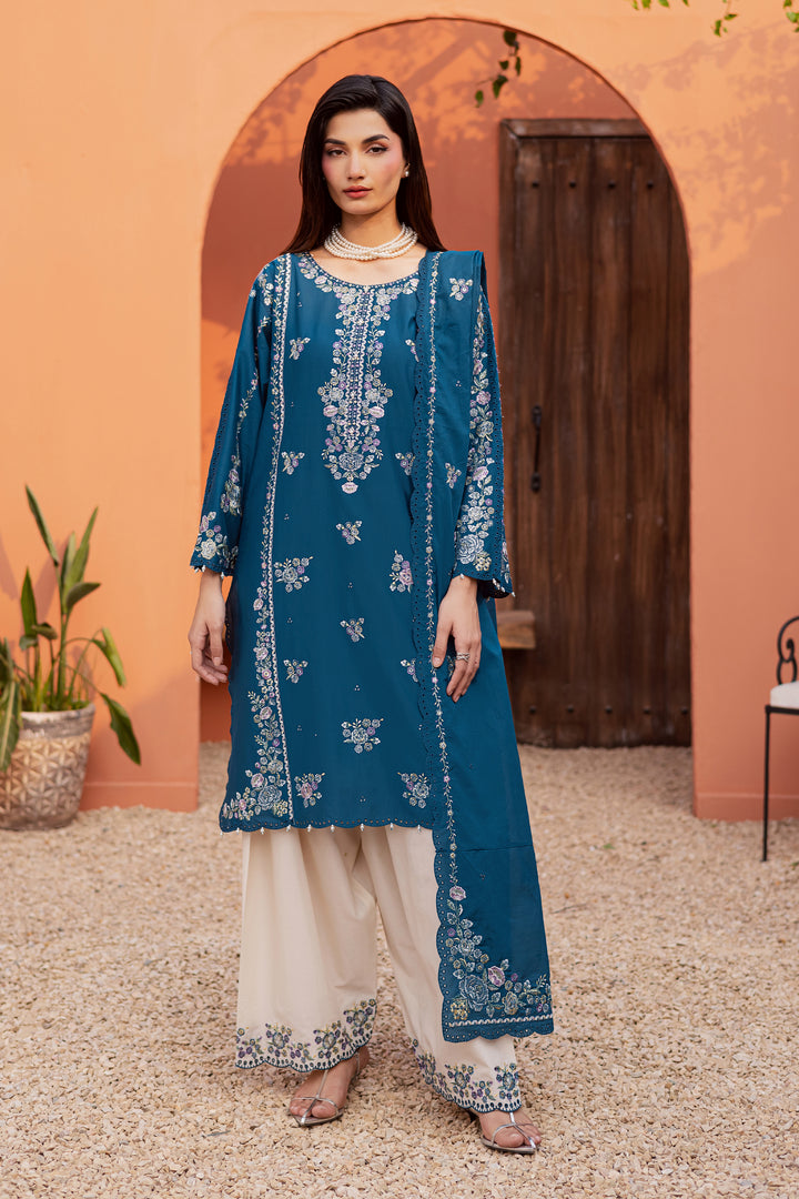 Twilight Bloom 3Pc - Festive Embroidered Lawn