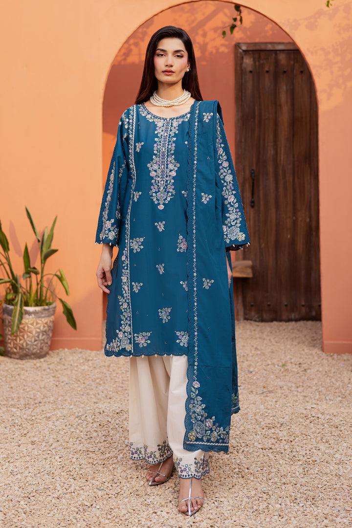Twilight Bloom 3Pc - Festive Embroidered Lawn
