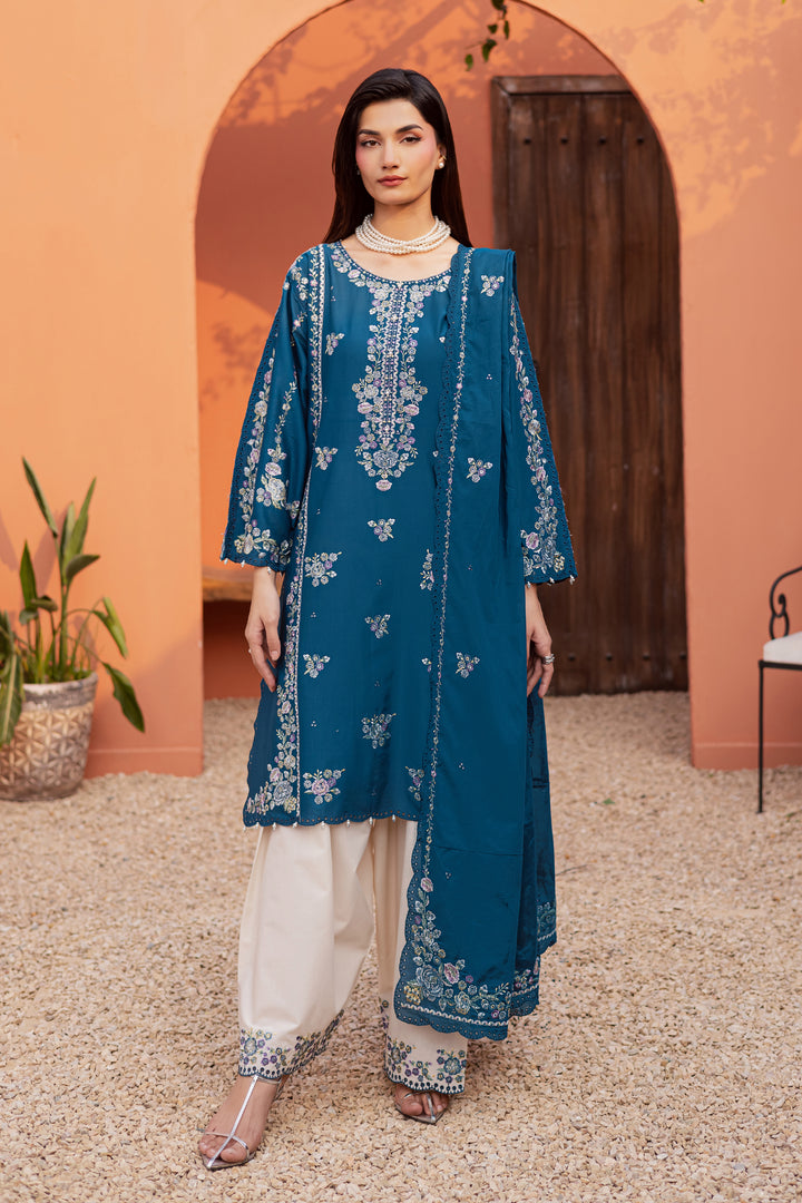 Twilight Bloom 3Pc - Festive Embroidered Lawn
