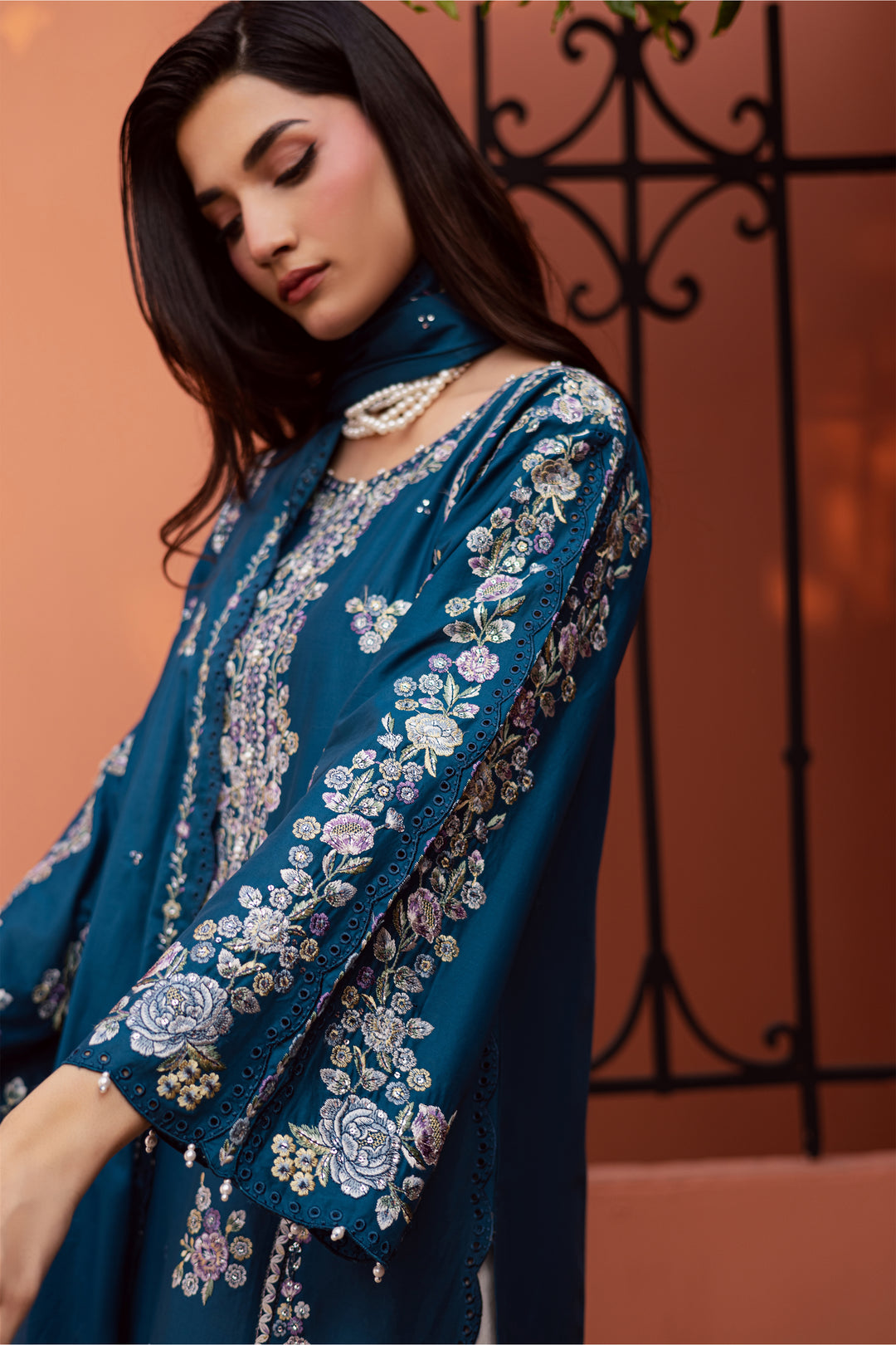 Twilight Bloom 3Pc - Festive Embroidered Lawn