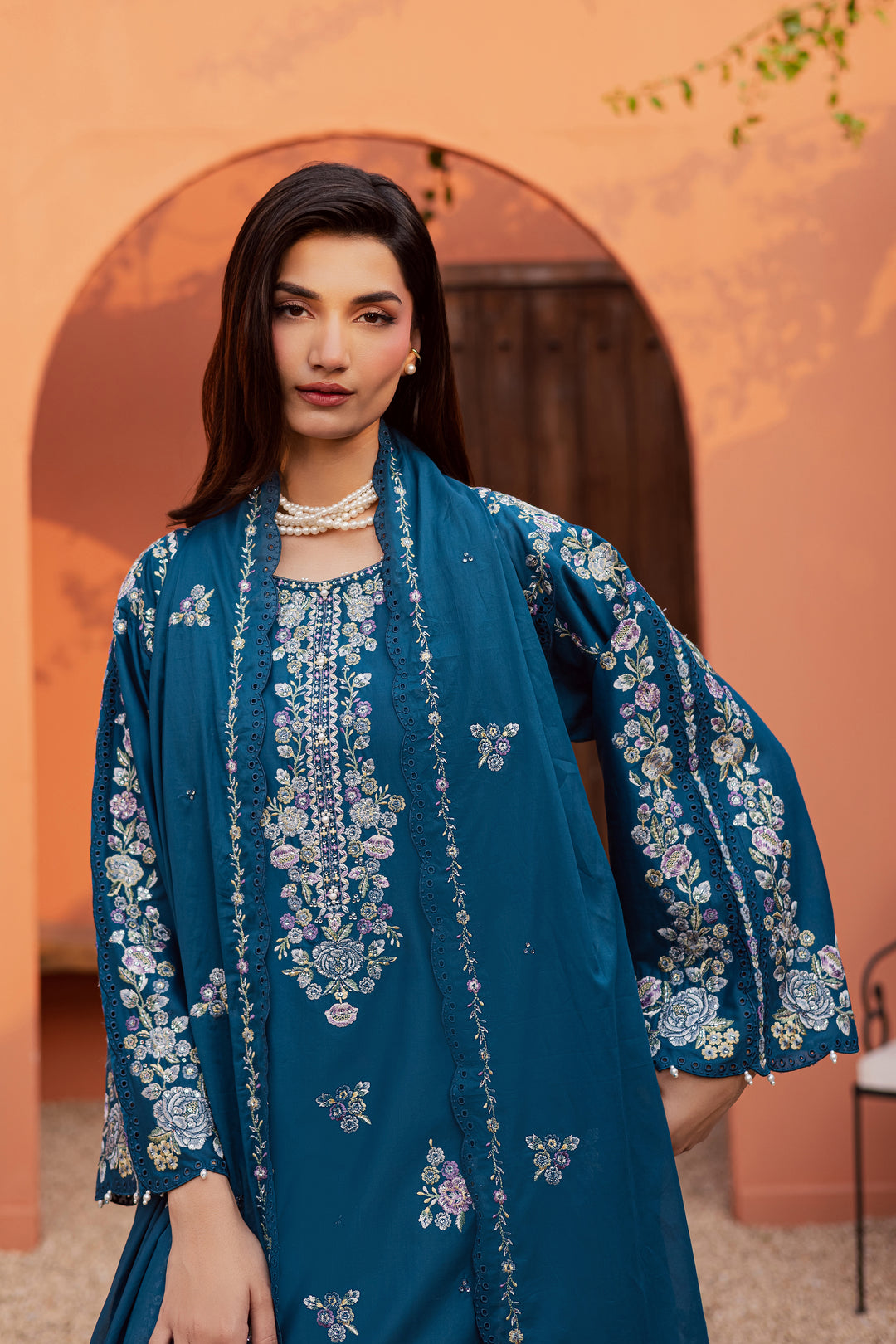 Twilight Bloom 3Pc - Festive Embroidered Lawn