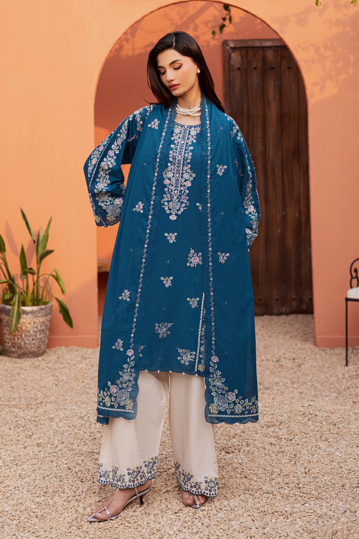 Twilight Bloom 3Pc - Festive Embroidered Lawn