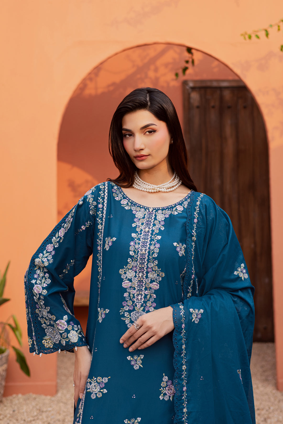 Twilight Bloom 3Pc - Festive Embroidered Lawn