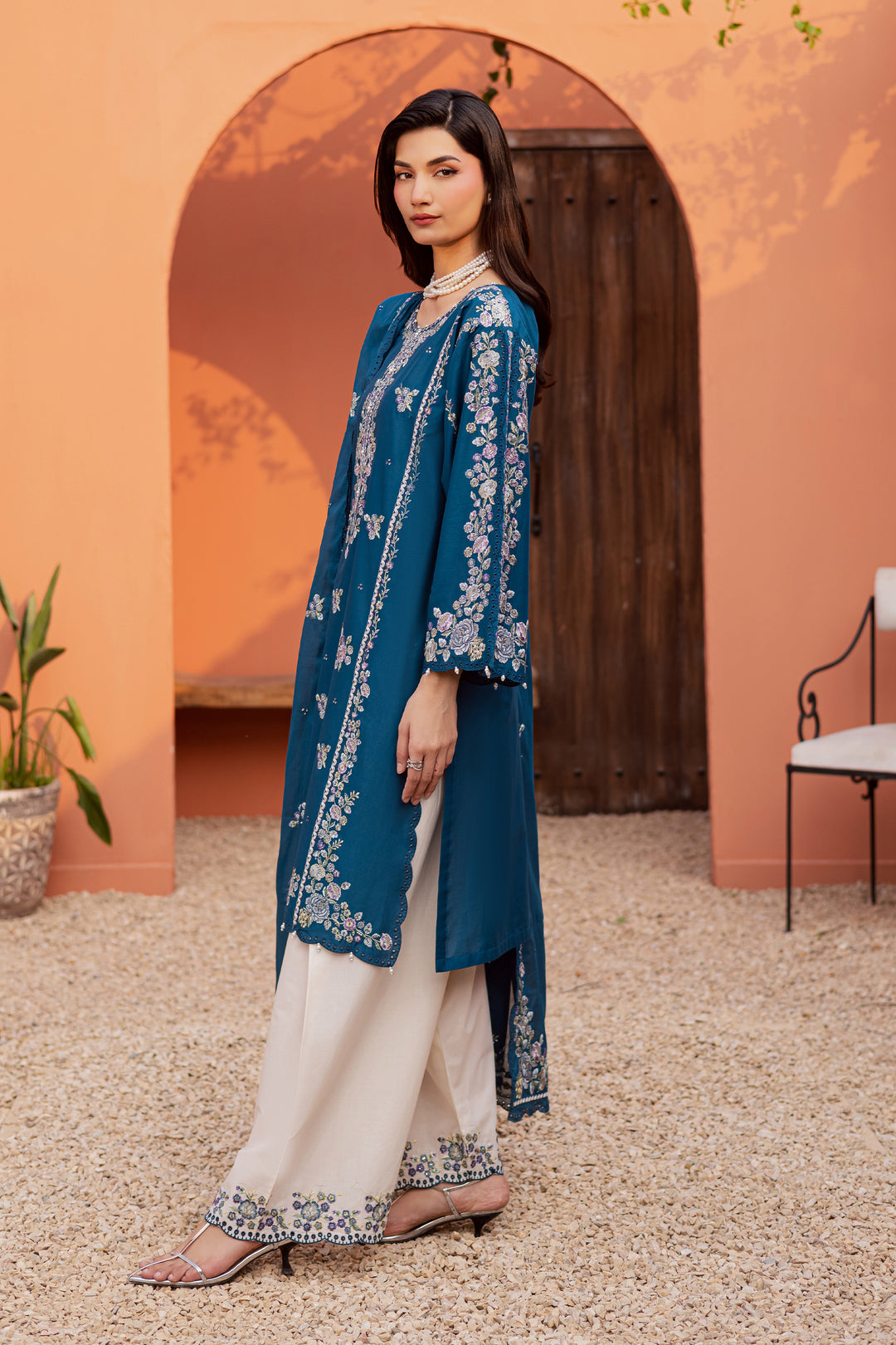 Twilight Bloom 3Pc - Festive Embroidered Lawn