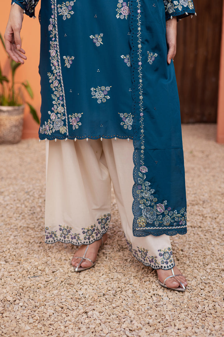 Twilight Bloom 3Pc - Festive Embroidered Lawn