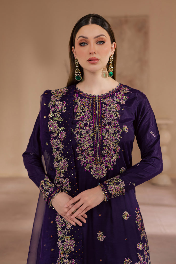 Unzilla 3Pc - Embroidered Luxe Pret