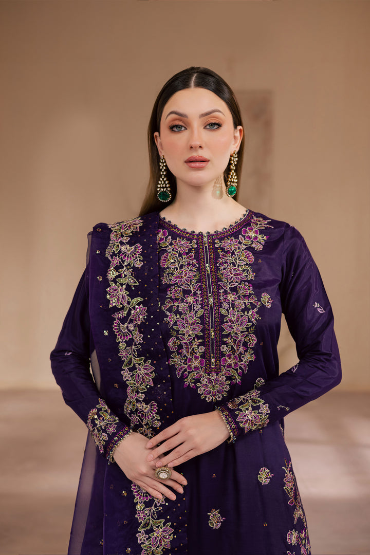 Unzilla 3Pc - Embroidered Luxe Pret