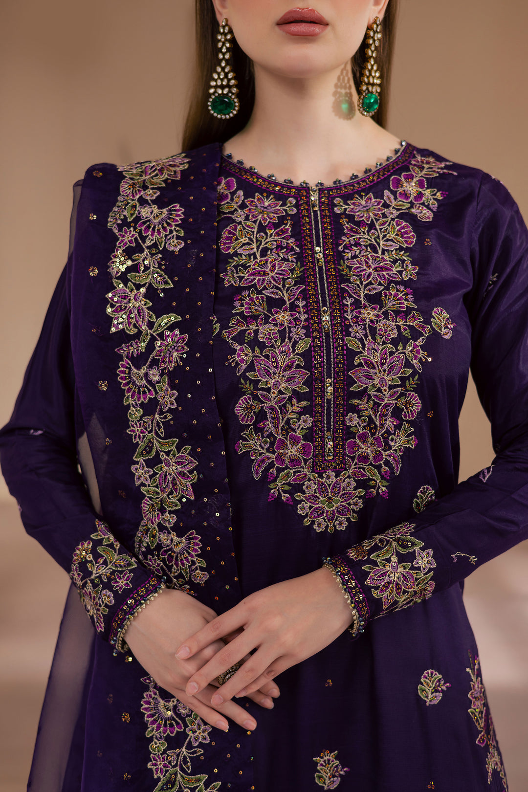 Unzilla 3Pc - Embroidered Luxe Pret