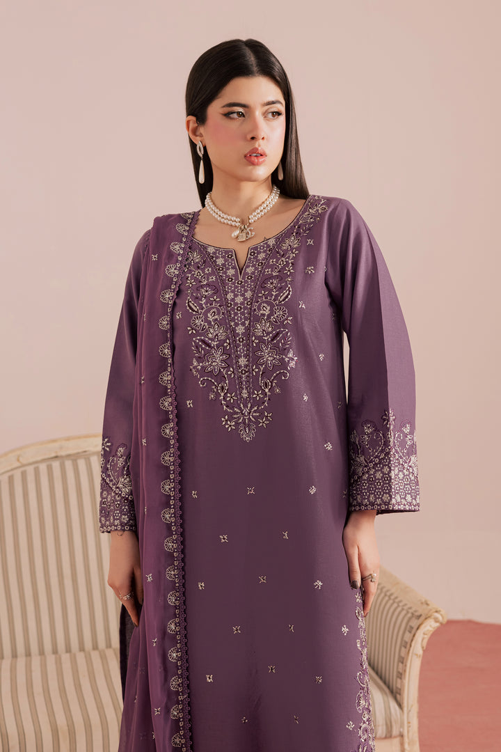 Deraya 3Pc - Embroidered Khaddar Dress