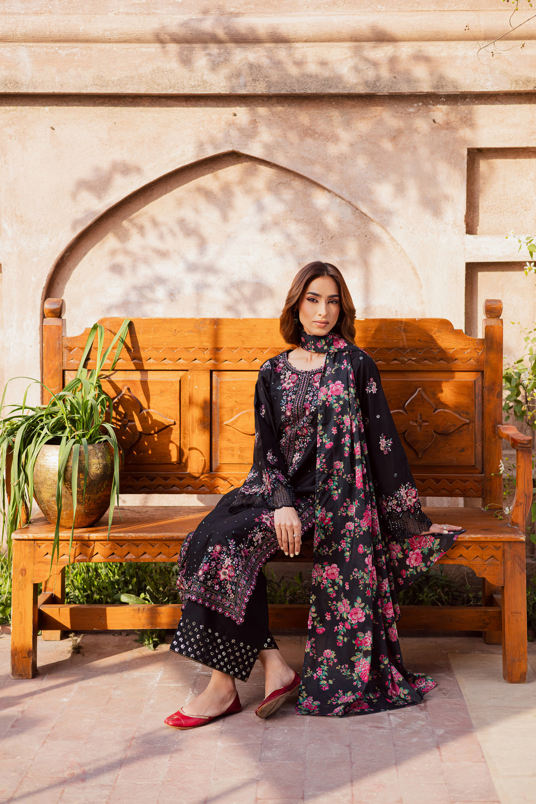 Queen of Night 3Pc - Festive Embroidered Lawn
