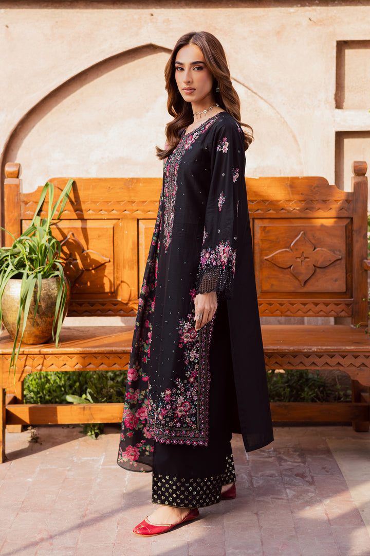 Queen of Night 3Pc - Festive Embroidered Lawn