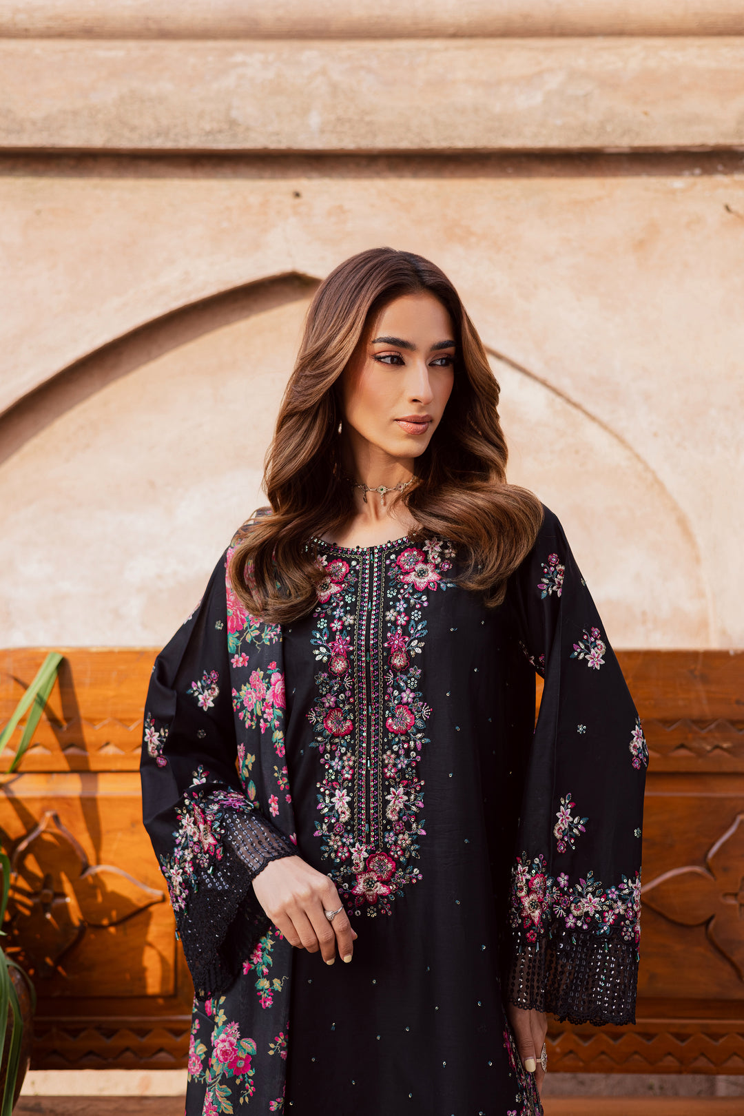 Queen of Night 3Pc - Festive Embroidered Lawn
