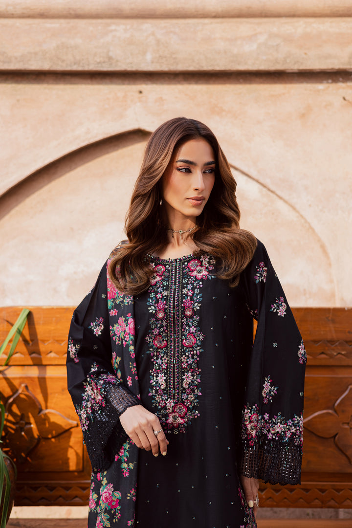 Queen of Night 3Pc - Festive Embroidered Lawn
