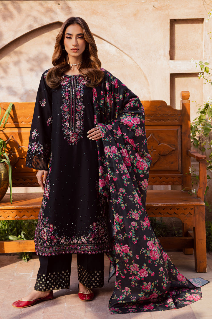 Queen of Night 3Pc - Festive Embroidered Lawn