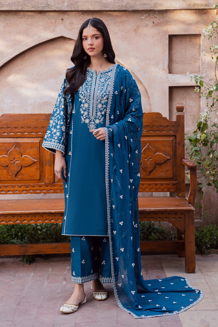 Farsali 3Pc - Festive Embroidered Lawn