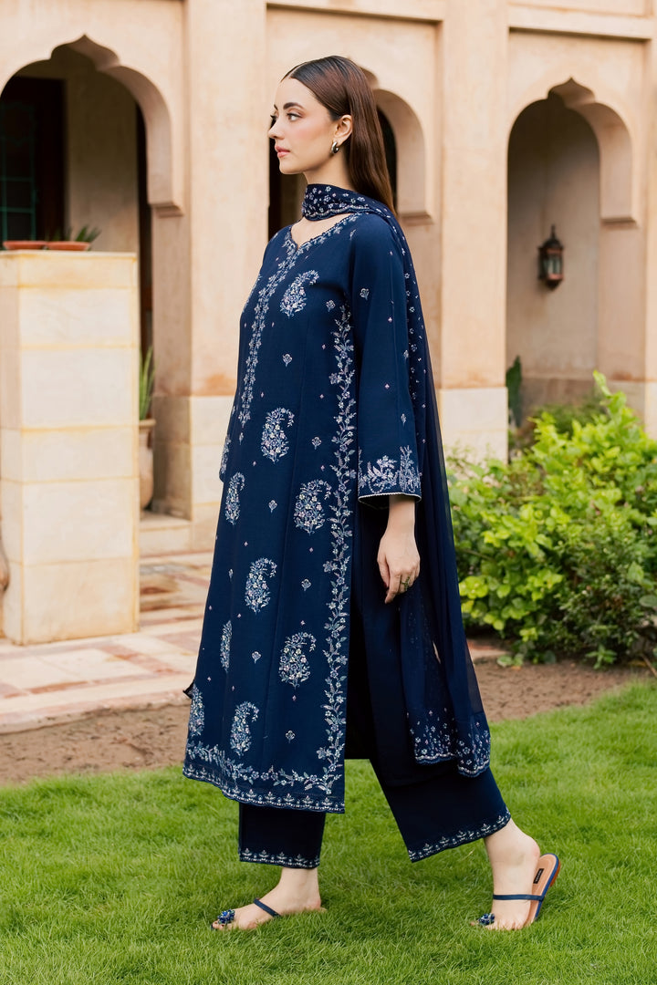 Becca 3Pc - Embroidered Khaddar Pret