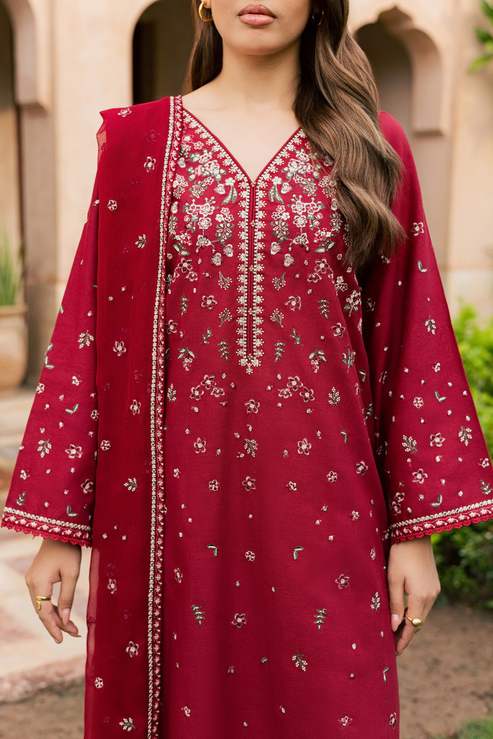 Ruby Araasta 3Pc - Embroidered Khaddar Pret