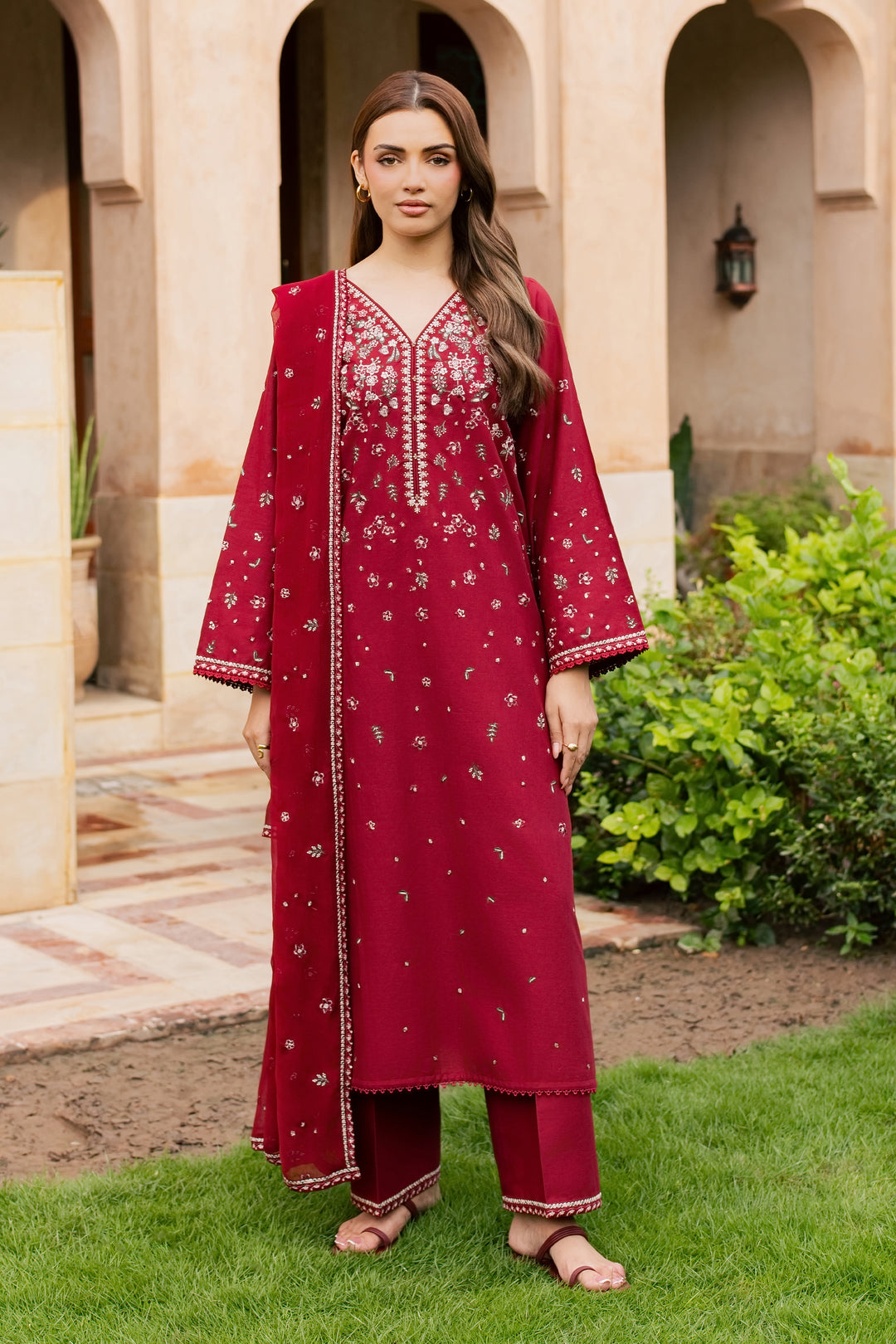 Ruby Araasta 3Pc - Embroidered Khaddar Pret