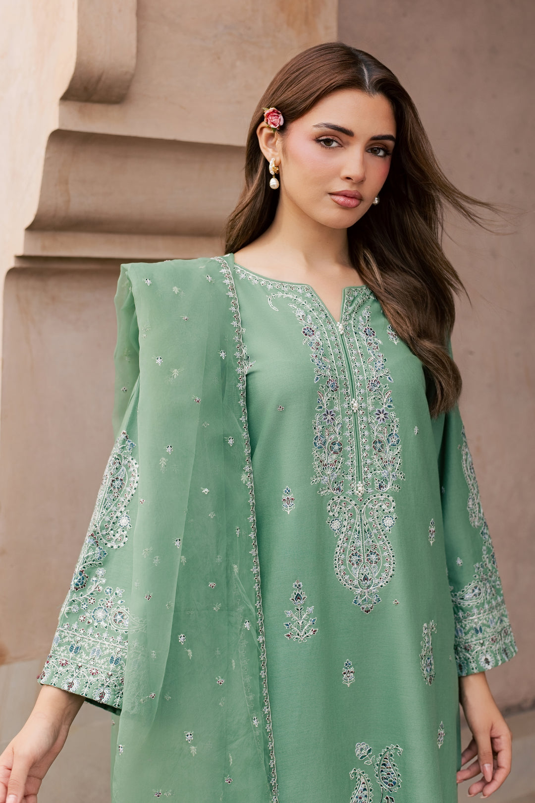Sea Java 3Pc - Embroidered Khaddar Pret