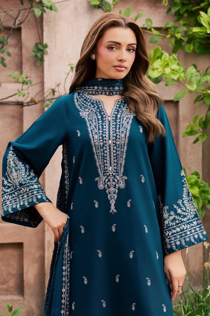 Zarmala 3Pc - Embroidered Khaddar Pret