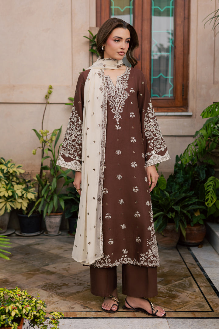 Ormara 3Pc - Embroidered Khaddar Pret