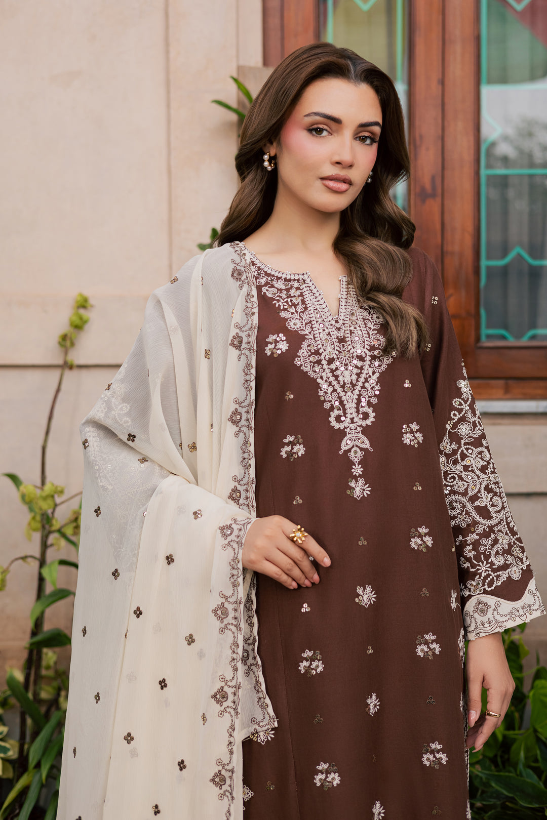Ormara 3Pc - Embroidered Khaddar Pret