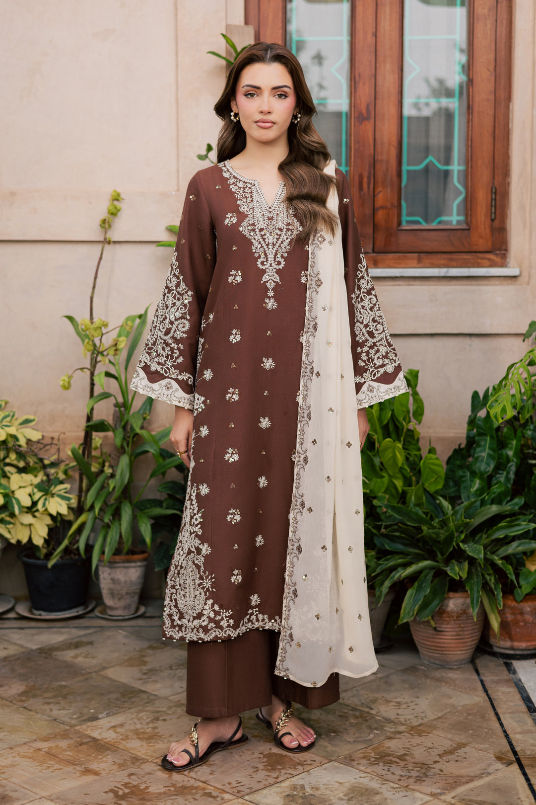 Ormara 3Pc - Embroidered Khaddar Pret