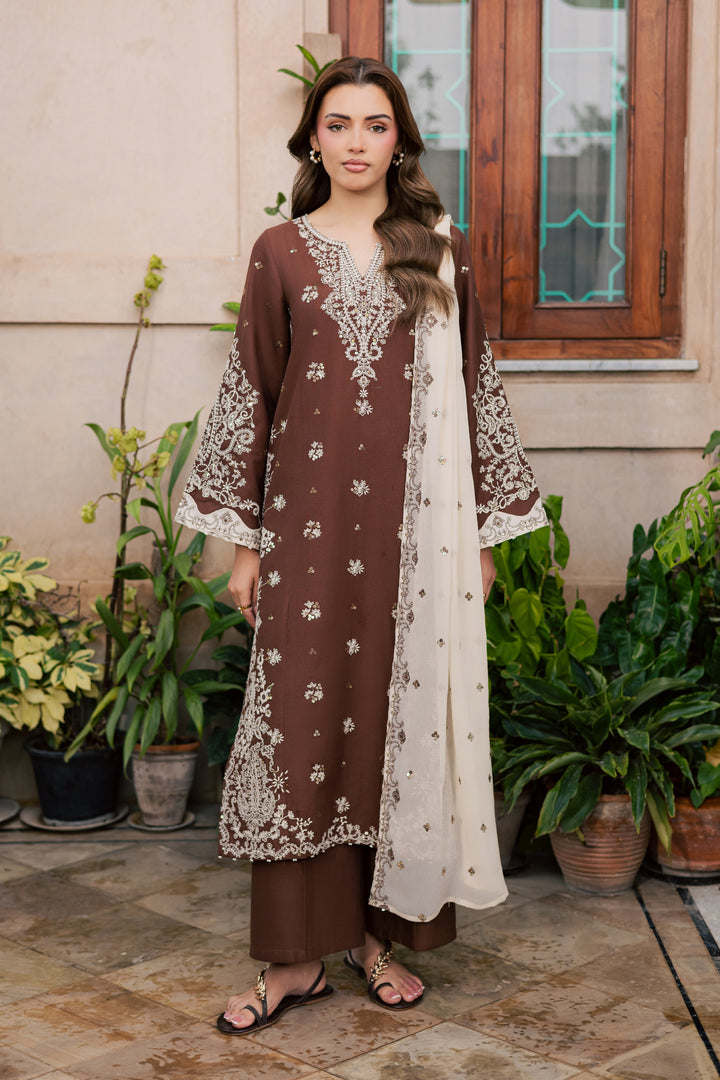 Ormara 3Pc - Embroidered Khaddar Pret