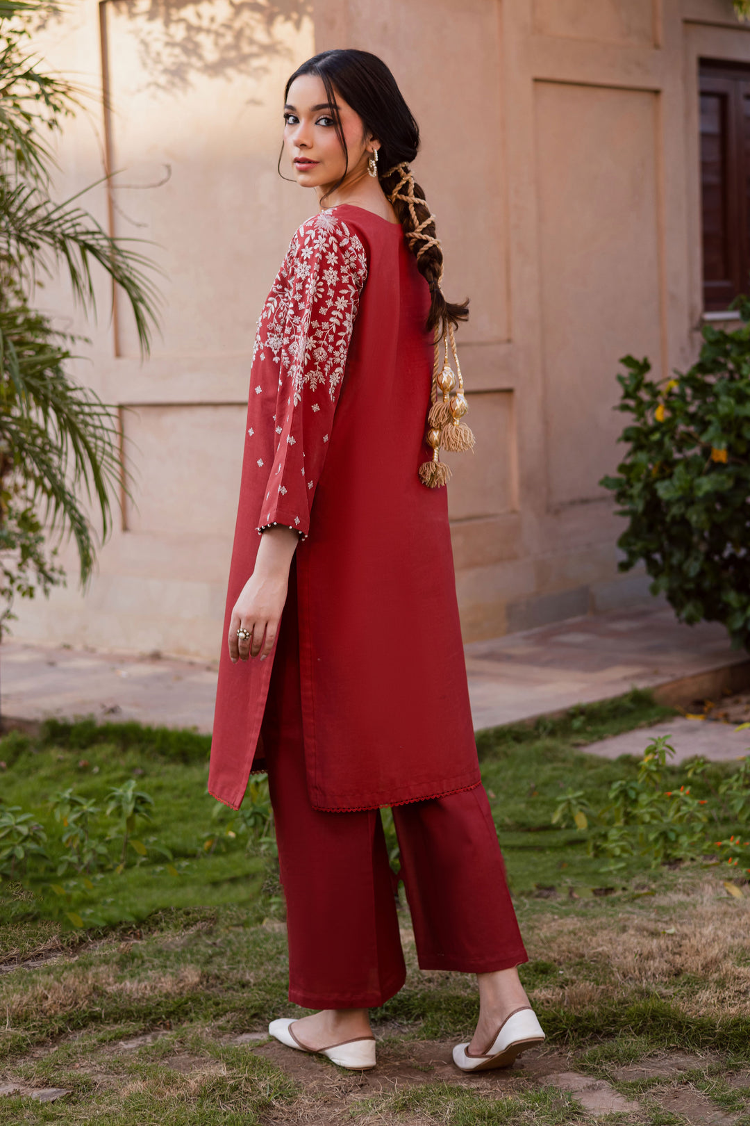 Jonem 2Pc - Embroidered Khaddar Dress