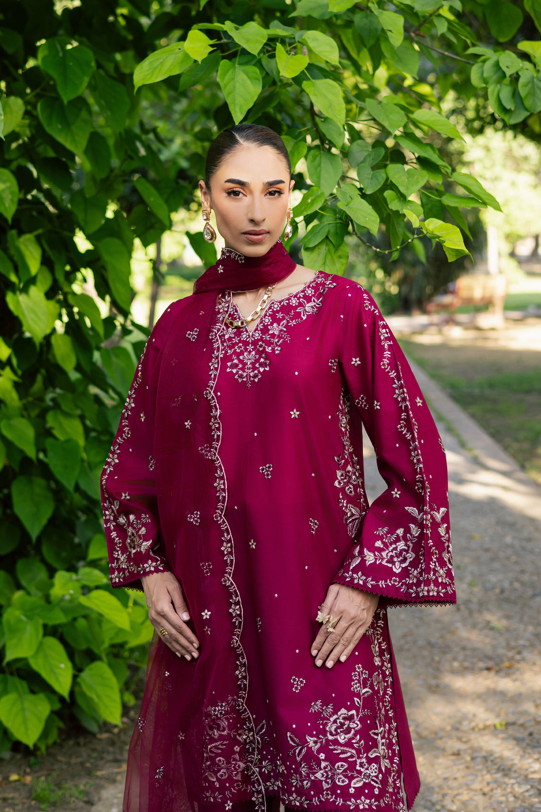 Rosa 3Pc - Festive Embroidered Lawn