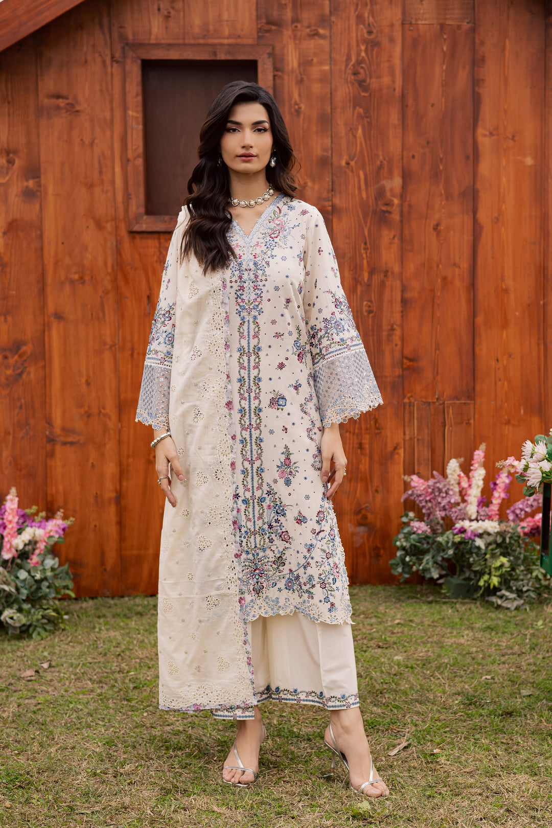 Ela Noor 3Pc - Festive Embroidered Lawn